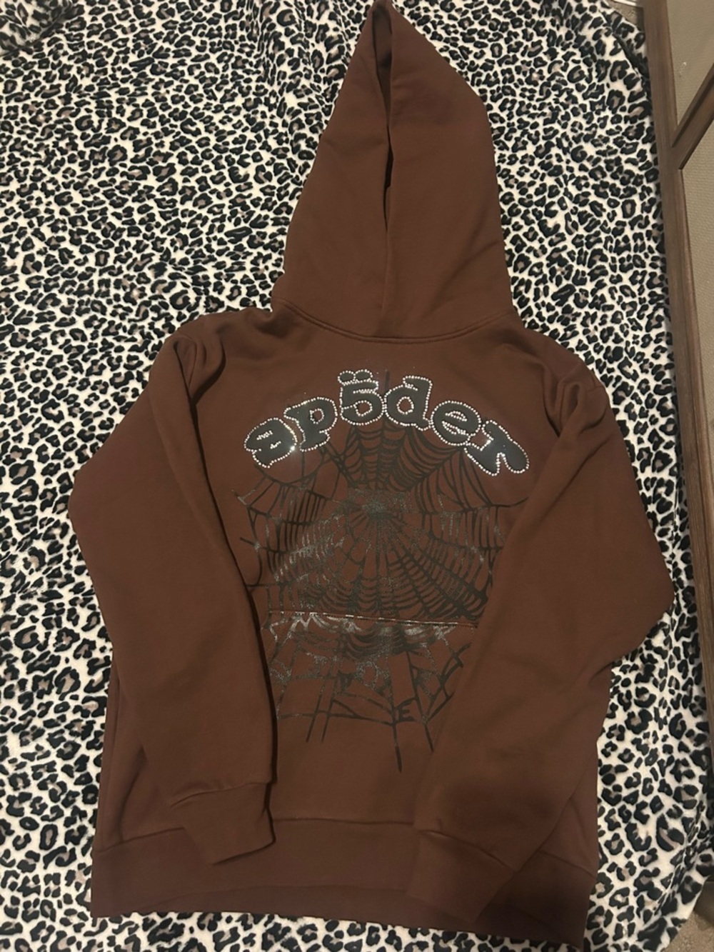 Travis Scott X Sp5der brown hoodie